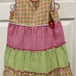 Plaid Pink and Green Sleeveless Dress